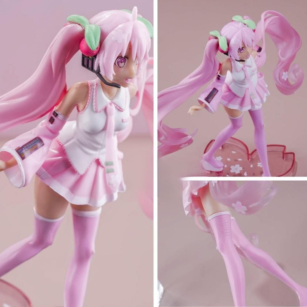 Mô hình Ca sỉ ảo Hatsune Miku màu hồng siêu dễ thương cao 20cm, nặng 150g, figure anime nữ để bàn trang trí decor PC
