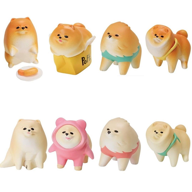 Mini figure chó Pomeranian quậy dễ thương đồ trang trí phòng