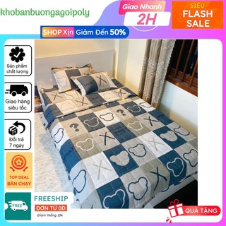 Bộ chăn hè 5 món cotton poly 2mx2m2 gồm 1 chăn hè 1 ga 2 vỏ gối nằm 1 vỏ gối ôm