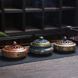 Lư đồng xông trầm hương, lư đốt nhang trầm bằng đồng, lư xông trầm hương đỉnh đốt bằng gốm sứ cao cấp