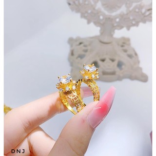 Nhẫn bạc kim tiền đá cao hai màu bạc trắng và xi vàng, Tiệm Bạc Mê Ly cam kết bạc chuẩn