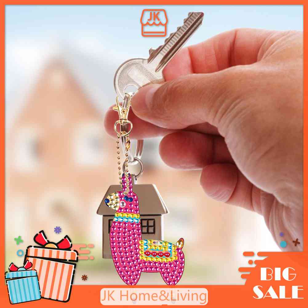 Set 5 Móc Khóa Đính Hạt Nhựa Acrylic DIY