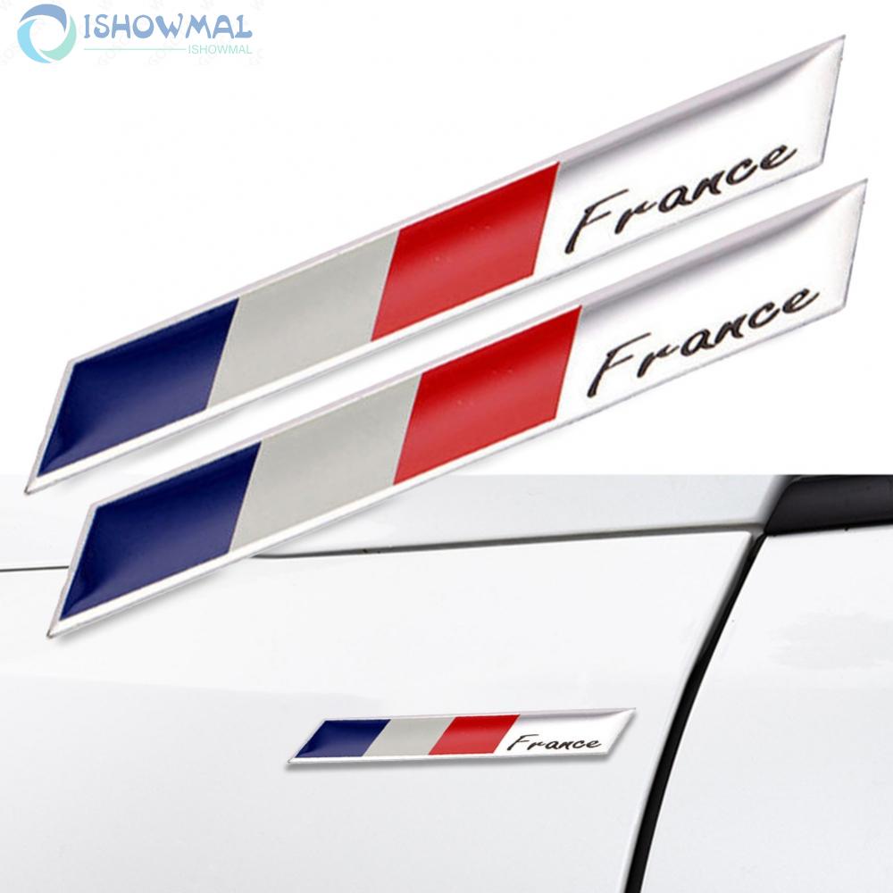 Decal DáN Trang Trí HìNh Lá Cờ Pháp BằNg Nhôm Cho Xe Hơi MớI