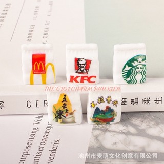 Charm/Center mô hình gói đồ ăn nhiều nhãn bóng đẹp kèm keo xịn