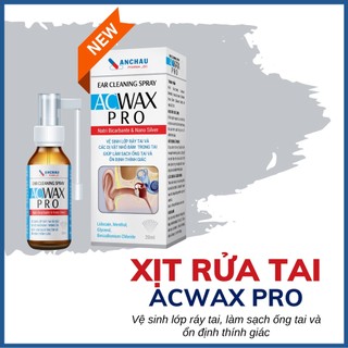Xịt rửa tai ACWAX PRO - dạng xịt tiện dụng, rửa tai sau khi đi bơi, vệ sinh tan ráy tai - An Châu