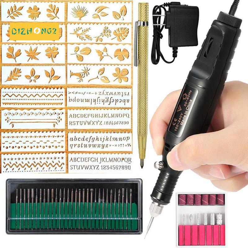 Bút Khắc Điện Tử Dùng Làm Đồ Gốm / Đá / Gỗ / Kính / Đồ Trang Sức Với Đầu Đánh Bóng Phích Cắm Us