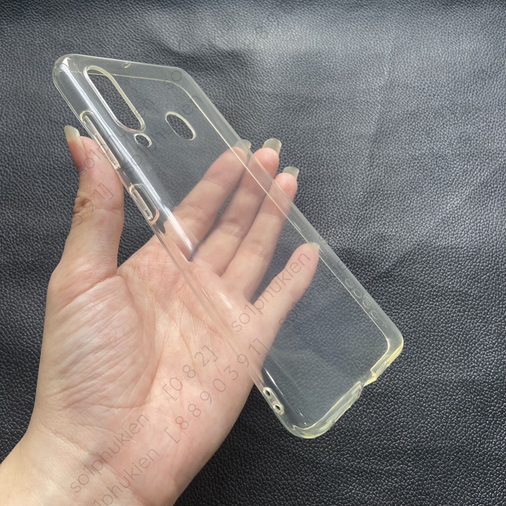 Ốp lưng Samsung A60 dẻo trong suốt viền gồ bảo vệ cam bền, đẹp