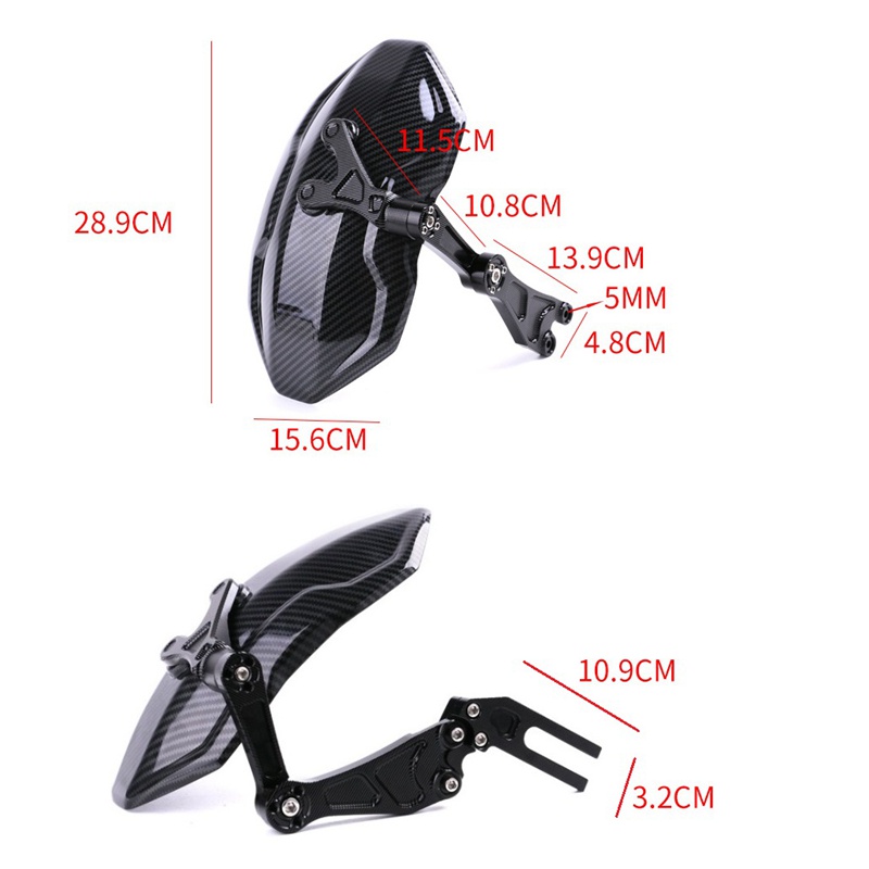 FENDER Tấm Chắn Bùn Phía Sau Bằng Sợi Carbon Cho Xe Máy 14 Inch MF060-B