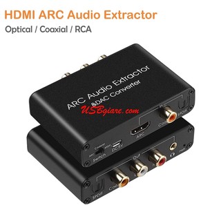 Bộ chuyển âm thanh hdmi arc sang rca + audio 5.1 optical + 3.5mm l/r audio