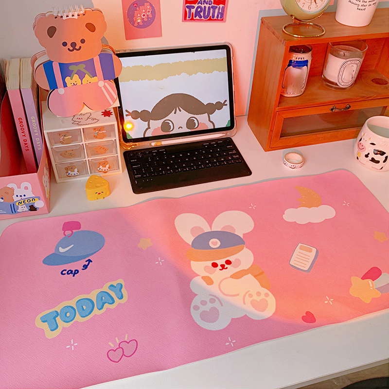 Tấm Lót Chuột Chơi Game Cỡ Lớn Chống Bỏng Họa Tiết Hoạt Hình Dễ Thương