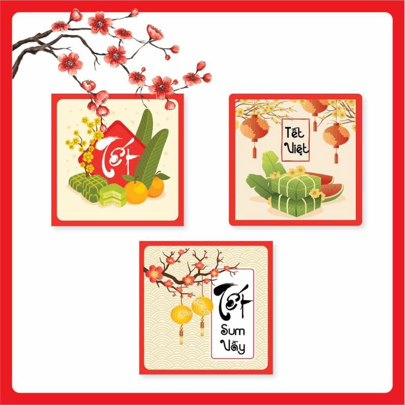 Tem dán Tết - Tem dán Tết Việt - Tem dán Tết sum vầy