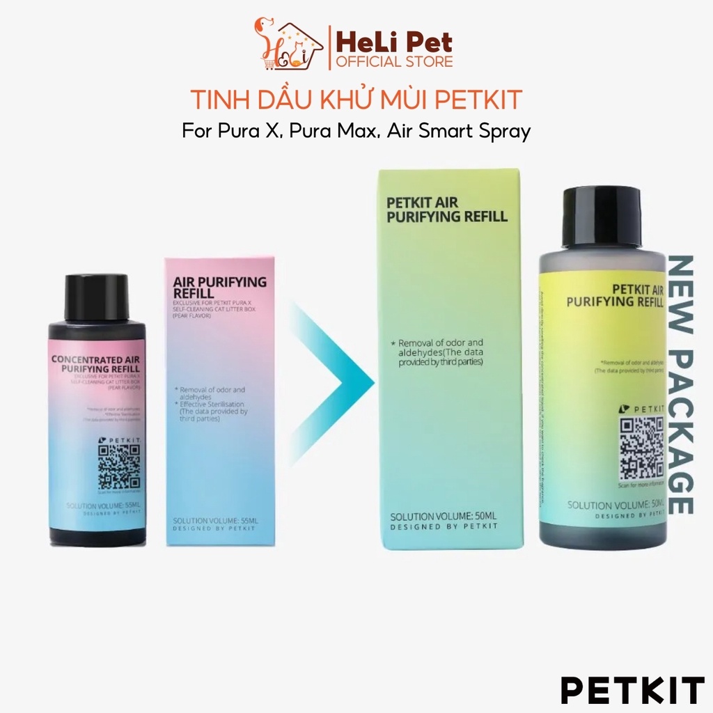 COMBO 4 Chai Tinh Dầu Dùng Cho Máy Vệ Sinh Tự Động Cho Mèo PETKIT Pura X, Pura Max