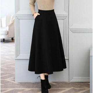 Chân váy xòe dáng dài 2 túi thời trang, lịch sự - scxv04
