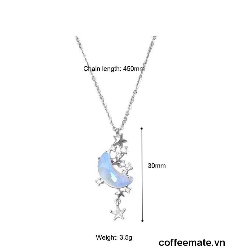 【coffeemate】⚡Vòng cổ Mặt Trăng Sao Đính Đá Thời Trang Cho Nữ