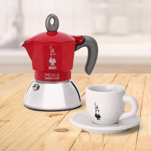 ẤM PHA CAFE BIALETTI MOKA EXPESSO ITALY 4 CỐC MẦU ĐỎ SIÊU ĐẸP - HANGDUC88
