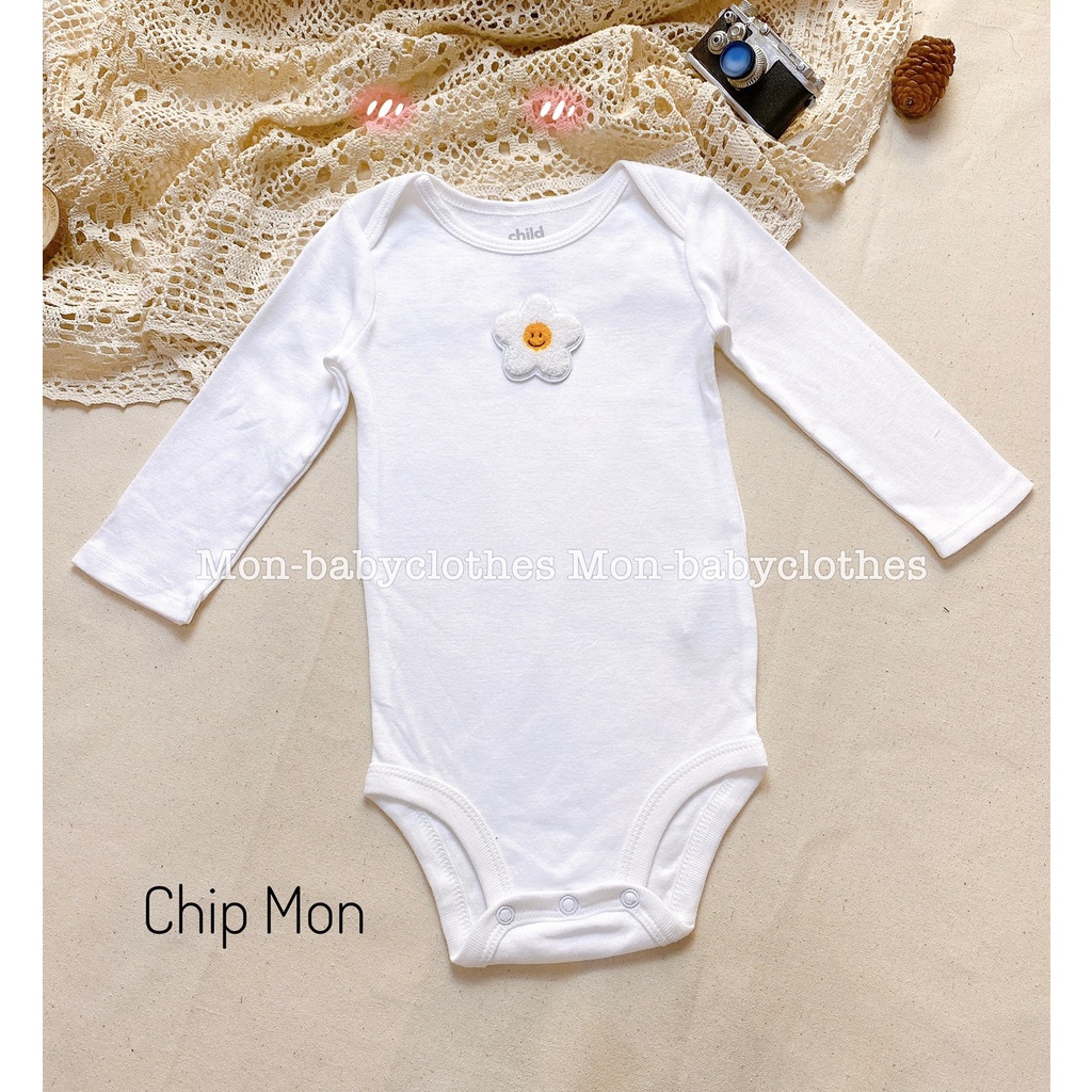 ÁO Body dài tay cotton mềm mịn cho bé