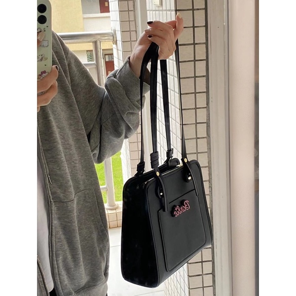 Túi Xách Đen Barbie Dáng Vuông Vừa Phong Cách Lolita Học Sinh Ulzzang