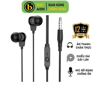 Tai nghe nhét tai có dây borofone bm64 âm thanh cực hay mic chống ồn jack 3.5mm – bizo audio