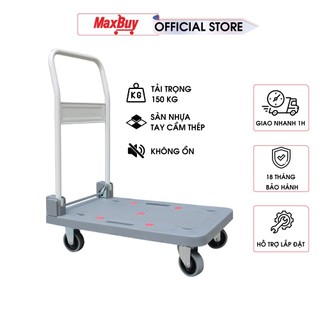 Xe đẩy hàng kéo hàng gấp gọn 4 bánh GIẢM ỒN tải trọng 150kg Nikawa FWS-150S bảo hành chính hãng 12 tháng