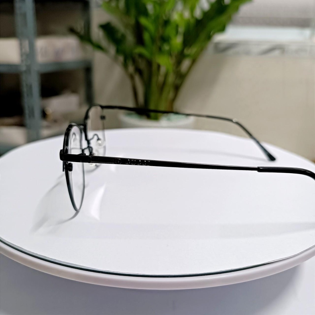 Gọng kính cận 0 độ mặt tròn dành cho nữ kiểu dáng đẹp tặng hộp đựng và khăn lau kính H02