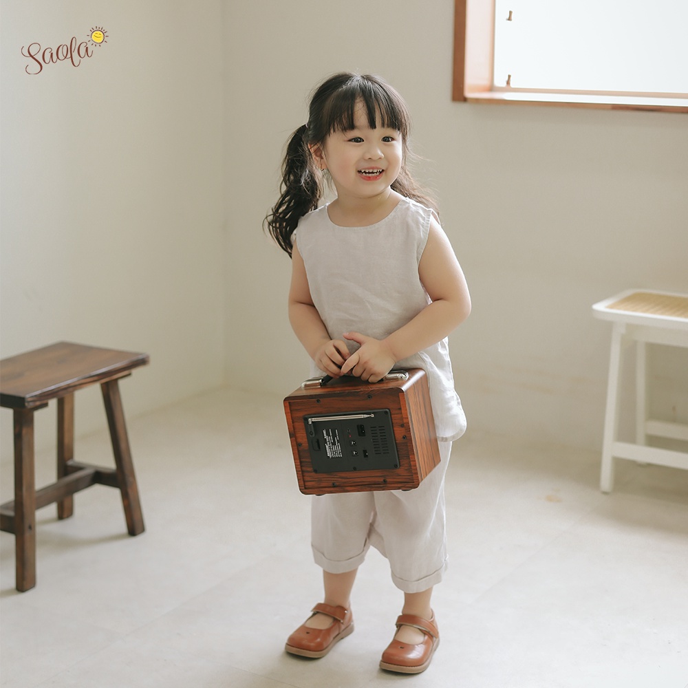 Bộ Áo Quần Linen Thoáng Mát Cho Bé Trai / Bé Gái - AMY SET - SEL006 - SAOLA KIDS CLOTHING