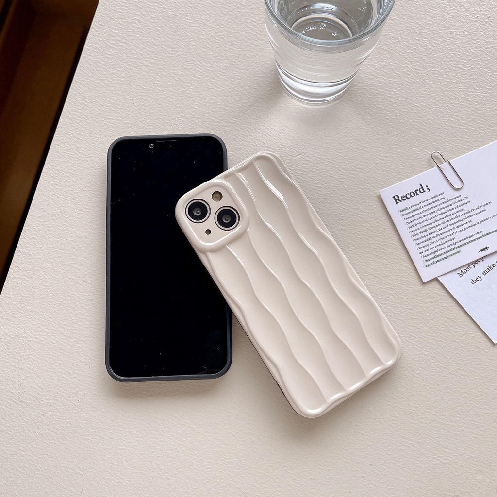 Ốp Điện Thoại Màu Xám 3D Thời Trang Chống Sốc Cho iPhone 14 / 13 / 12 / 11