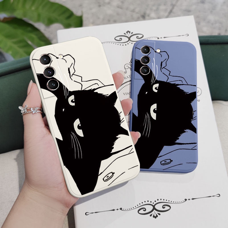 Ốp Điện Thoại Hình Mèo Dễ Thương Cho Samsung Galaxy S21 S20 FE Ultra Plus