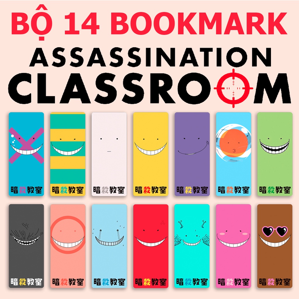 Bộ 14 cái bookmark Korosensei - Assassination Classroom - Lớp Học Á m S át