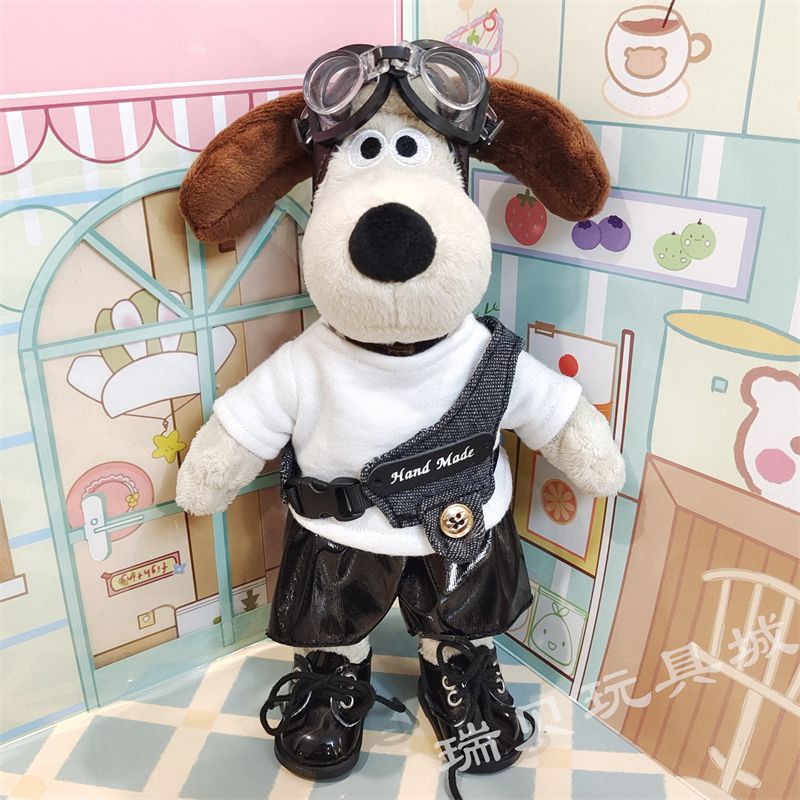 23㎝Bộ Búp Bê Nhồi Bông Hình Chú Chó Gromit Xương Chó Dùng Làm Quà Tặng Lễ