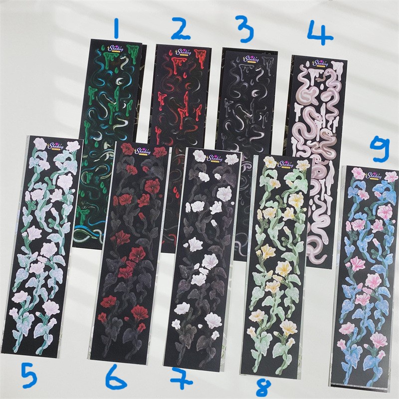 Hình Dán/ Sticker Hình Hoa/ Rắn