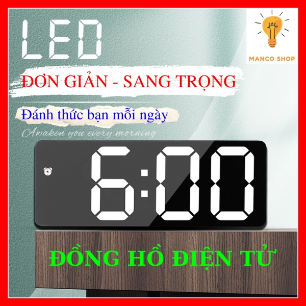 Đồng hồ điện tử led báo thức để bàn thông minh kỹ thuật số trang trí decor