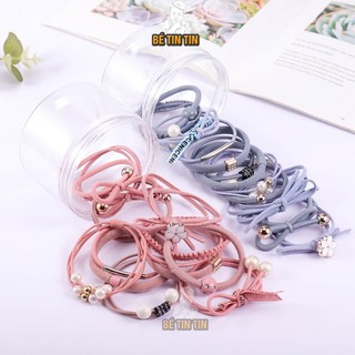 Thun thái cột tóc / 12 dây cột tóc Hàn Quốc cho bé tóc dày