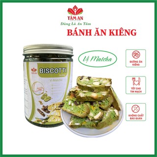 Bánh biscotti ăn kiêng vị matcha, biscotti nguyên cám, đường ăn kiêng