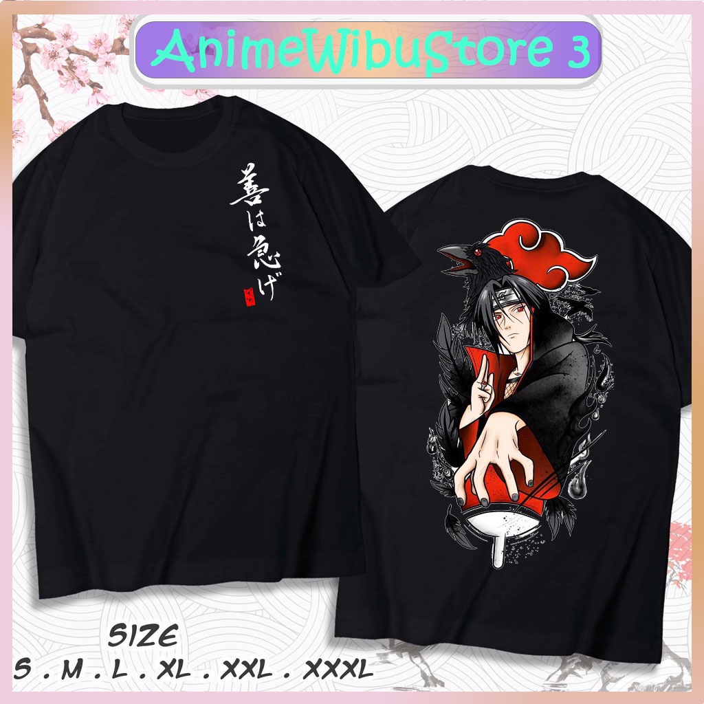 BST Mẫu áo phông Uchiha Itachi - Áo Anime, Naruto siêu ngầu, hình in 2 mặt chất thun co giãn 4 chiều