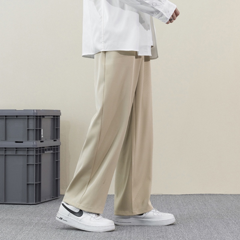 Quần KAKI Nam Nữ Ống Rộng Dáng Công Sở Thiết Kế Lưng Thun Ba Màu Đen, Kem , Xám - TÂM SHOP S0