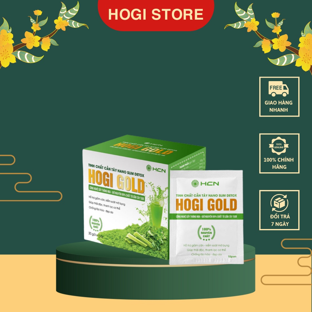 Bột Cần Tây Hogi HCN Gold Cao Cấp Hỗ Trợ Giảm Cân, Bổ Sung Dưỡng Chất Cho Cơ Thể Hộp 20 Gói 10gram