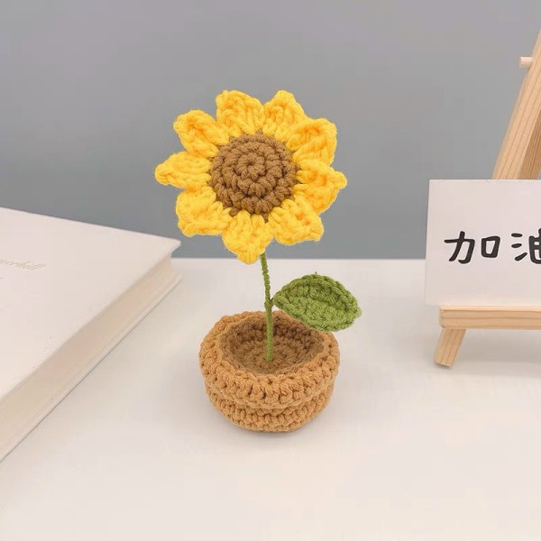 CHẬU HOA HƯỚNG DƯƠNG MINI LEN HANDMADE