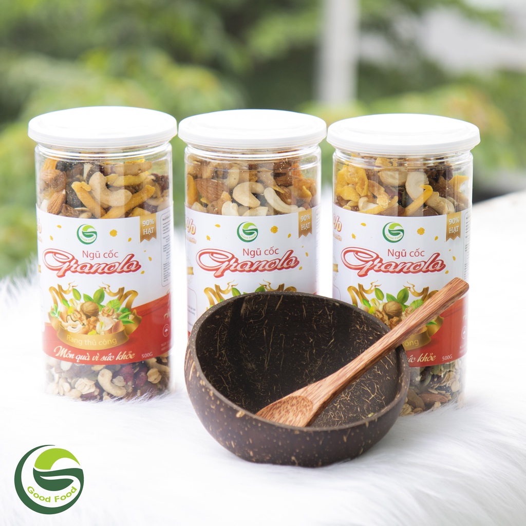 Combo 3 hộp Ngũ cốc Granola Siêu Hạt 10% yến mạch Úc tặng 1 bộ bát gáo dừa