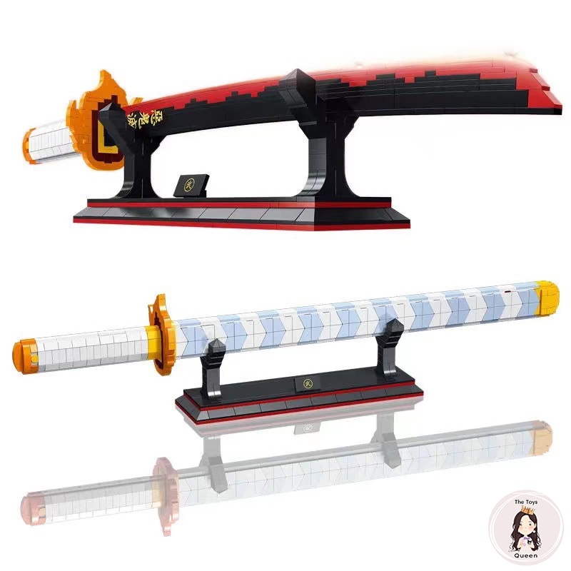 Đồ Chơi Lắp Ráp Kiểu LEGO Mô Hình Thanh Kiếm Của Viêm Trụ Rengoku Kyoujurou trong Kimetsu no Yaiba DK1503