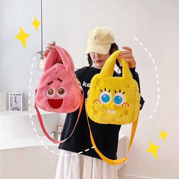 Babyfair Túi đeo vai sang trọng Hình dạng dễ thương Thiết kế nhân vật hoạt hình phổ biến Khóa kéo di động