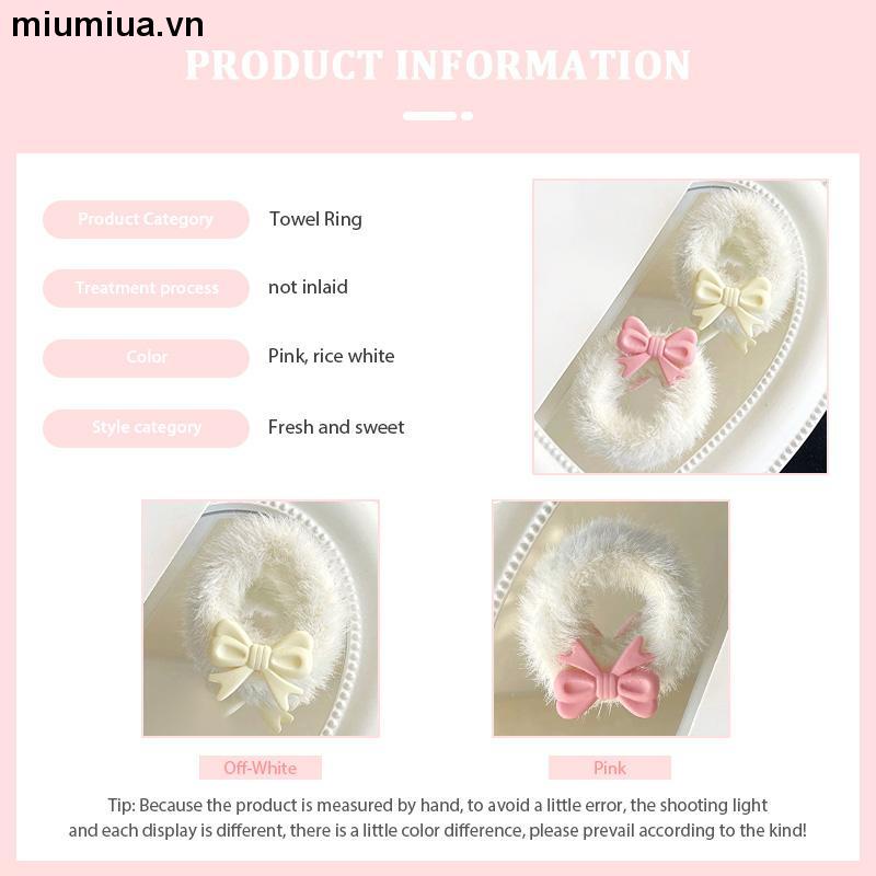 miumiuaDây buộc tóc cao su co giãn phối lông hình hoạt Nơ hình dễ thương cho bé