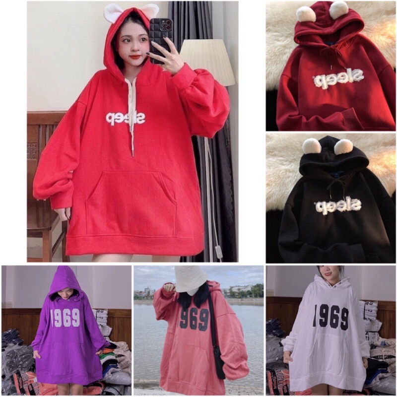 [Xả kho] Áo Hoodie Tai Gấu Sleep Dễ Thương Và Hoodie 1969 Nỉ Ngoạie Phong Cách Vintager (Hàng Sẵn,Ảnh Thật) | BigBuy360 - bigbuy360.vn