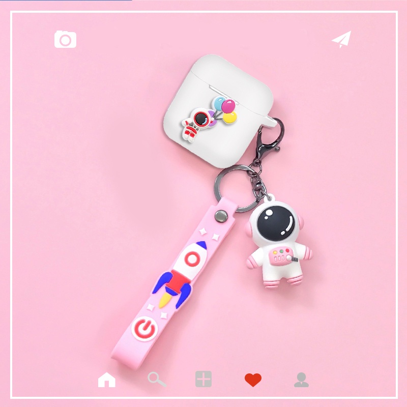 Vỏ Bảo Vệ Hộp Sạc Tai Nghe Haylou T33 / Moripods Bằng Silicon Hình Phi Hành Gia / Thỏ Dễ Thương