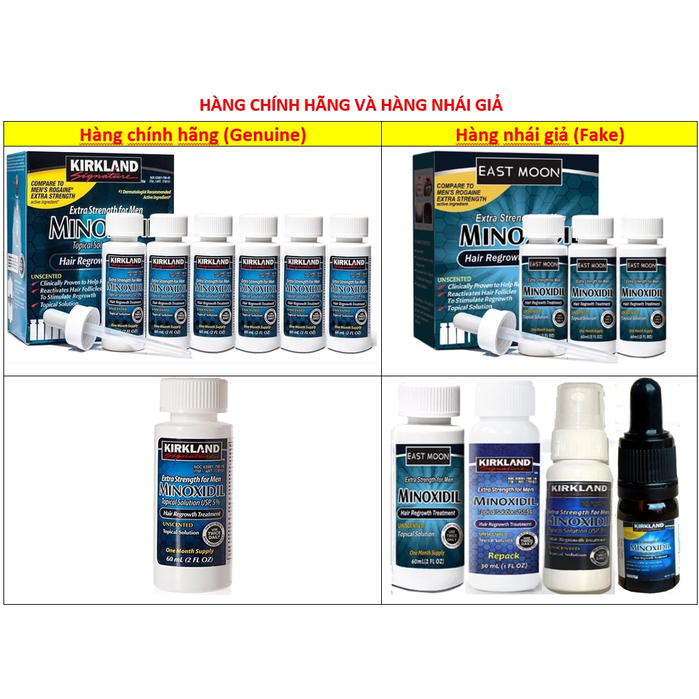 Tinh chất bôi tóc minoxidil 5% Kirkland chính hãng Costco Mỹ, ngăn rụng hói và mọc tóc, râu, mày cho nam