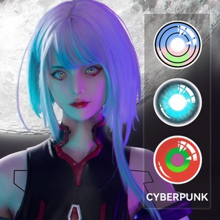 1 cặp kính áp tròng 14.5mm cyberpunk 2077 lucy rebecca 0 độ cosplay lens