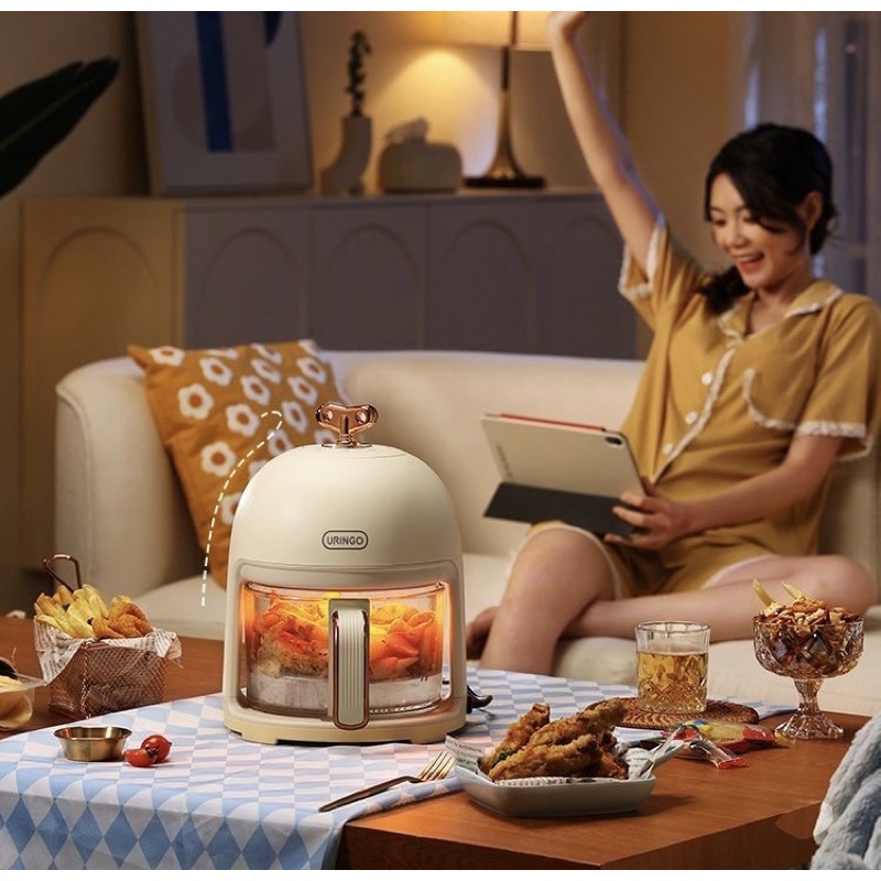 Nồi chiên không khí Uringo thuỷ tinh trong suốt