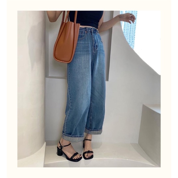 Cao gót quai nơ, mũi vuông, cao 5cm