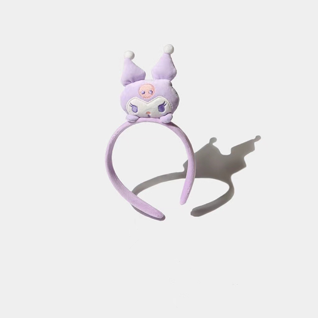 Băng Đô Cài Tóc Rửa Mặt Trang Điểm Hình Tai Thỏ Giả Lông Thú Hoạt Hình Dễ Thương