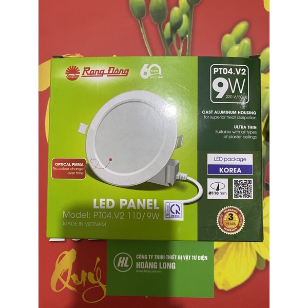 Đèn LED âm trần Rạng Đông PT04.V2 9W 12W ánh sáng 1 màu 3 màu