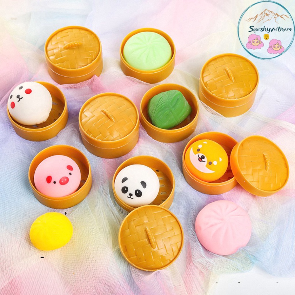 Squishy Mochi bánh tròn mini bánh bao dễ thương siêu co dãn và đàn hồi mềm mịn và mượt mà xinh đẹp thư giãn giải hòa căn